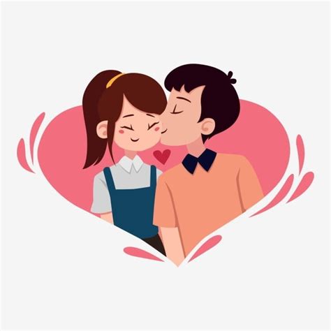 Un Par De Personajes De Dibujos Animados Amor Beso Par De Personajes Png Ilustraci N