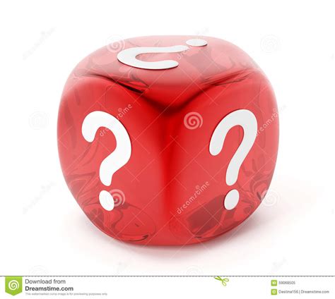 Dice With Question Mark Symbol Stock Illustration Illustration Of