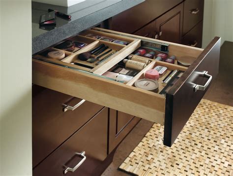 Next i put them back in the drawer semi organized and this gives me an idea of what type of organizer (if any i definitely wanted some dividers for these drawers! Schrock Vanity Cosmetic Drawer - Traditional - other metro ...