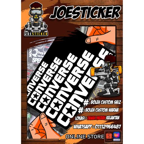 Sticker Converse Pelbagai Saiz Dan Pelbagai Pilihan Warna Shopee Malaysia