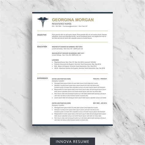 Doctor Resume Template - Innova Resume