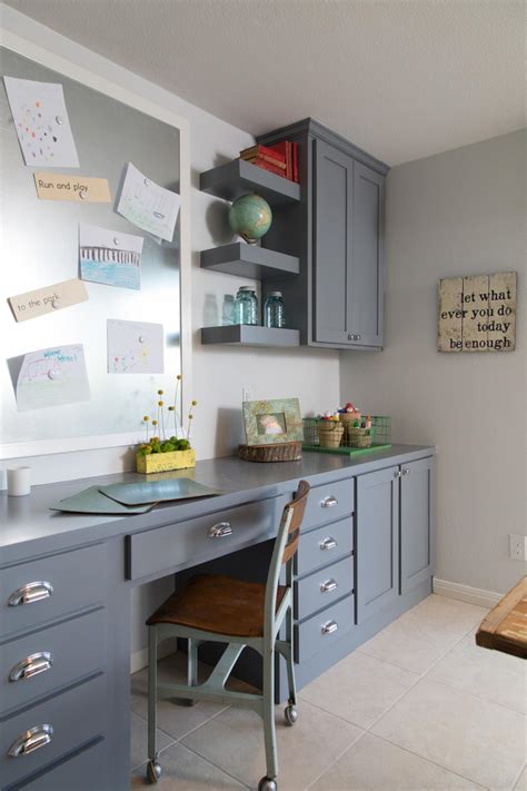 Inspired by the signature martha stewart blue, she chose a similar shade to accent one wall. How to Turn Any Space Into a Dream Craft Room | HGTV's ...