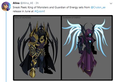 King Of Monsters And Guardian Of Energy Sets For AQW Releasing In June R AQW