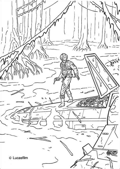 Dibujos para colorear LUKE SKYWALKER La caida en Dagobah Páginas