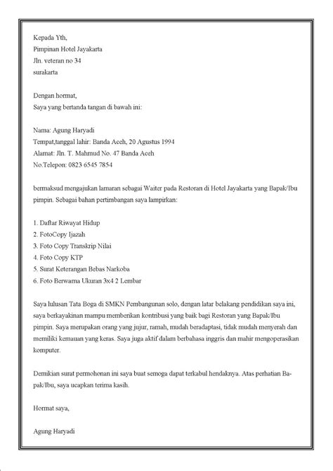 Lalu, bagaimana cara membuat surat lamaran pekerjaan? 14++ Contoh Surat Lamaran Kerja Waiter - Kumpulan Contoh ...