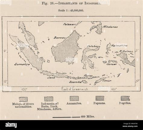 Inhabitants Of Indonesia East Indies 1885 Old Antique Vintage Map Plan