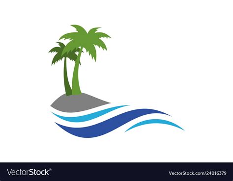 Island Logo Design Icon Concept Royalty Free Vector Image