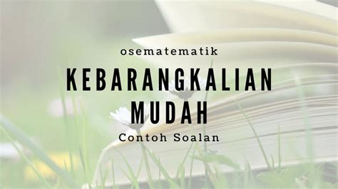 Kebarangkalian Mudah Tingkatan 2  Contoh soalan 1 dan 2  YouTube