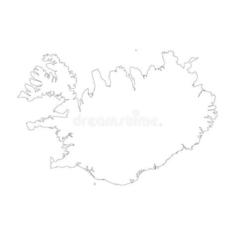 Iceland Vector Country Map Outline Stock Illustration Illustration Of