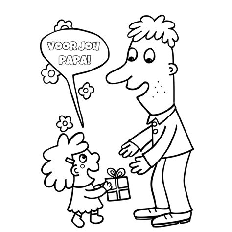 Leuk voor kids kleurplaatPapa krijgt kadootjes (met afbeeldingen