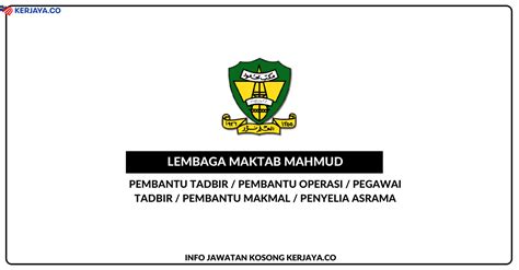 Penolong pegawai teknologi maklumat 4. Jawatan Kosong Terkini Lembaga Maktab Mahmud ~ Pembantu ...