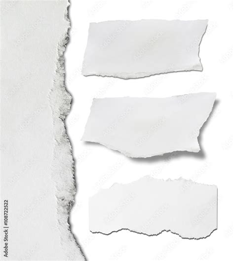 Ripped Paper Pieces Of Torn Paper On Plain Background Copy Space
