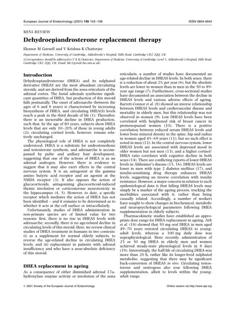 pdf dehydroepiandrosterone replacement therapy