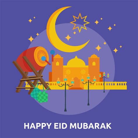 Happy Eid Mubarak Conceptual Illustration Design, Icon ...