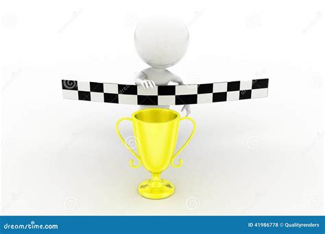 3d Man Has Reached The Finish Line Stock Illustration Illustration Of