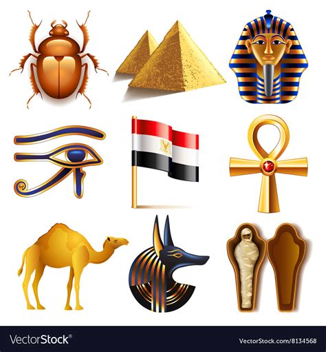 Egypt Icons Set Royalty Free Vector Image Vectorstock