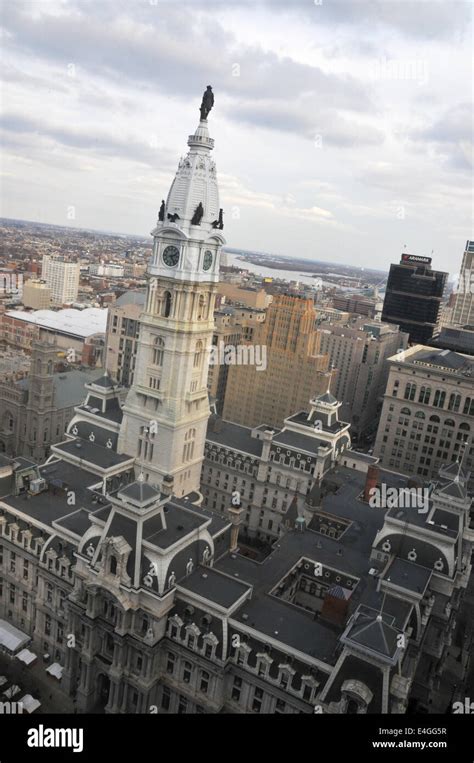 Aerial View Of Philadelphia City Hall Philadelphia Pa Usa Stock
