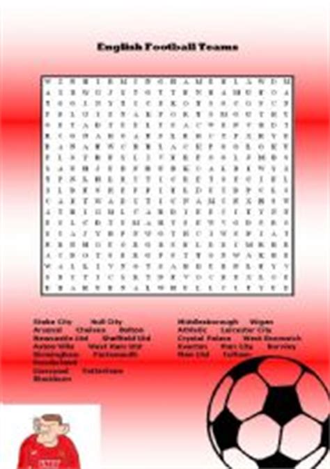 english worksheets football wordsearch