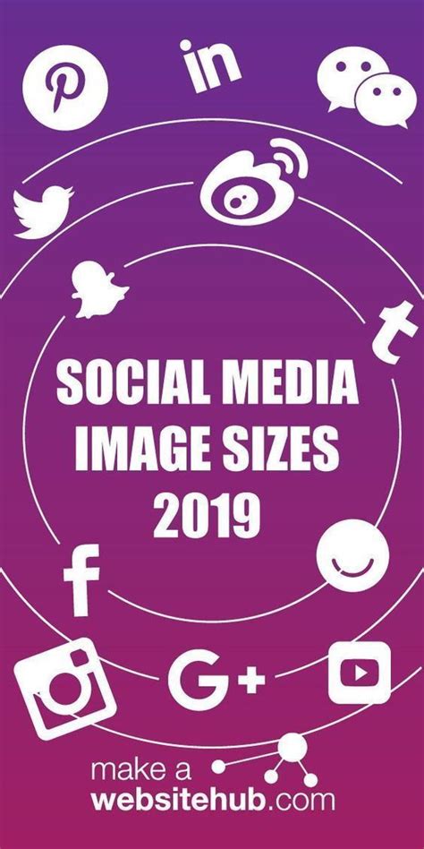 2019 Social Media Image Sizes Cheat Sheet Make A Website Hub
