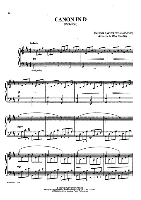 Product categories sheet music instant downloads. Free Easy Classical Piano Sheet Music Canon In D Pachelbel - canon advanced players sheet music ...