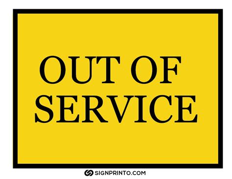 Out Of Service Sign Collection Download Free Printable Sign