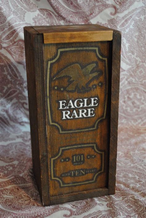 An Eagle Rare Wooden Box With The Label On It