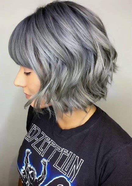 Top 60 Best Grey Hairstyles For Women Dyed Gray Hair Ideas