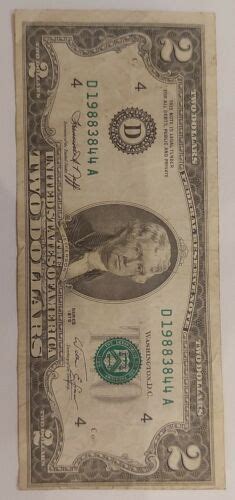 1976 2 Dollar Error Bill Misaligned Shift Cut Serial D19883844a Ebay