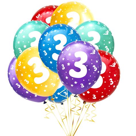 10 Luftballons Zahlen Happy Birthday für Kinder Geburtstag Ballons Bunt