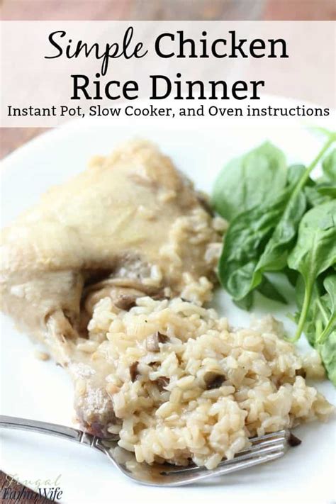 10 mins prep to make this easy instant pot turkey legs with. Simple Chicken Rice Dinner | The Frugal Farm Wife