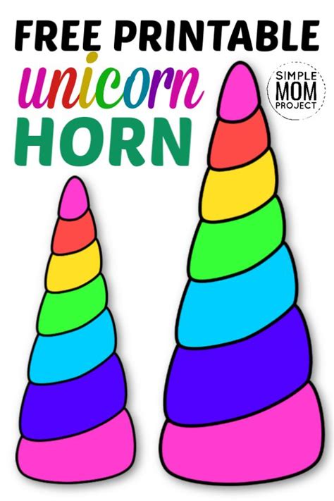 Free Printable Unicorn Horn Templates Simple Mom Project In 2020