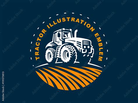 Tractor Logo Illustration Emblem Design Stock Vector Adobe Stock