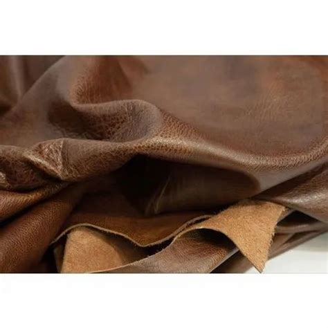 Buff Leather Brown Upholstery Leather Packaging Size 18 Square Feet