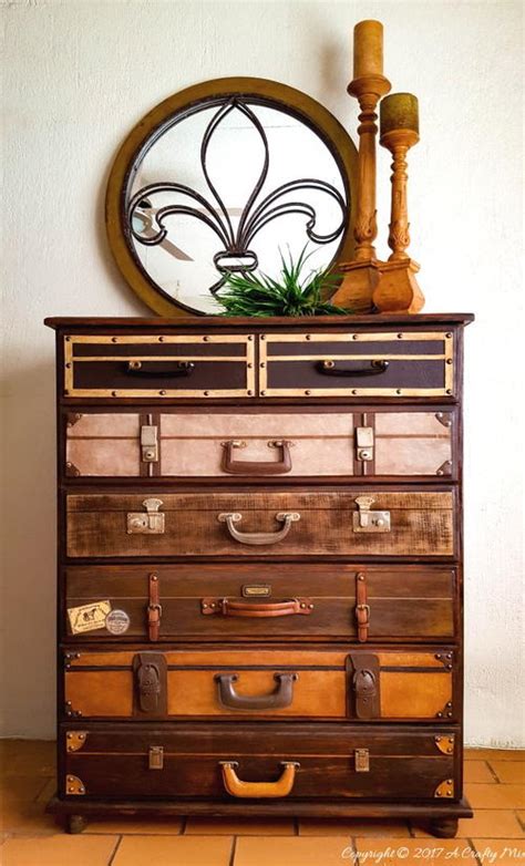 Mirror drawers dresser with mirror mirrored dresser dresser drawers dressers home bedroom bedroom decor salons cosy mirrored furniture. Upcycled Luggage DIY Dresser | DIYIdeaCenter.com