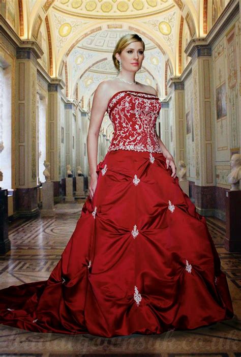 Red Plus Size Wedding Dresses With Long Trains Ideas