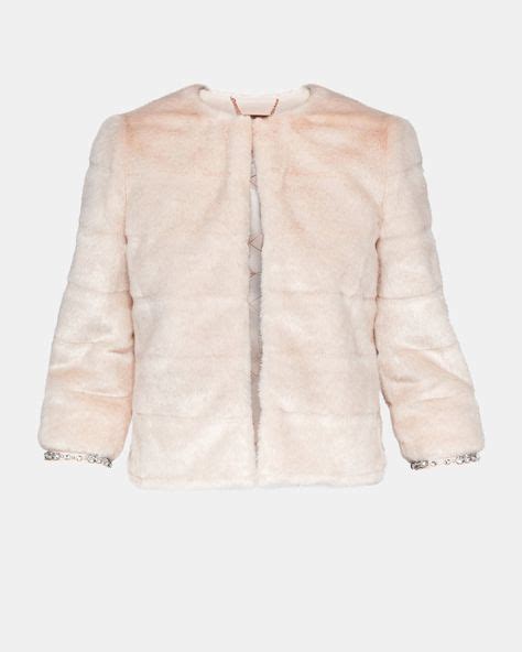 Cropped Faux Fur Jacket Pale Pink Jackets And Coats Ted Baker Uk
