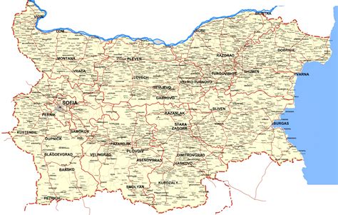 Large Detailed Roads Map Of Bulgaria With All Cities Vidiani Com Maps Of All Countries In