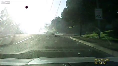 Car Crashes Into Power Pole And Electrical Sparks Blast Out Everywhere
