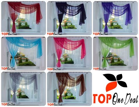 Amazing Voile Net Curtains Ready Made Modern Red Green Blue Grey Black