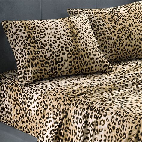 Cheetah Print Satin Sheets Queen Size Spun All Seasons Queen