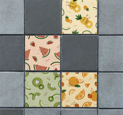 Fruit Tiles Kitchen Wall Sticker Tile Transfer Tenstickers