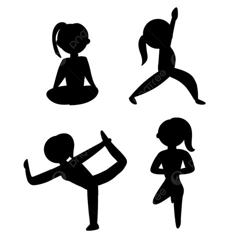 요가 자세 일러스트 실루엣 스포츠 실루엣 요가 Png 일러스트 및 Psd 이미지 무료 다운로드 Pngtree