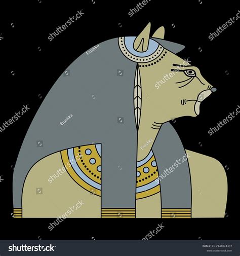 Bust Goddess Tefnut Ancient Egyptian Mythology Stock Vector Royalty Free 2144024307 Shutterstock
