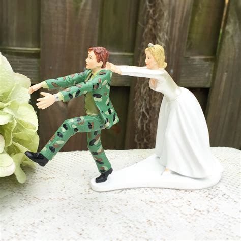 Free shipping on orders over $25 shipped by amazon. Funny Military Wedding Cake Topper Humorous runaway fleeing