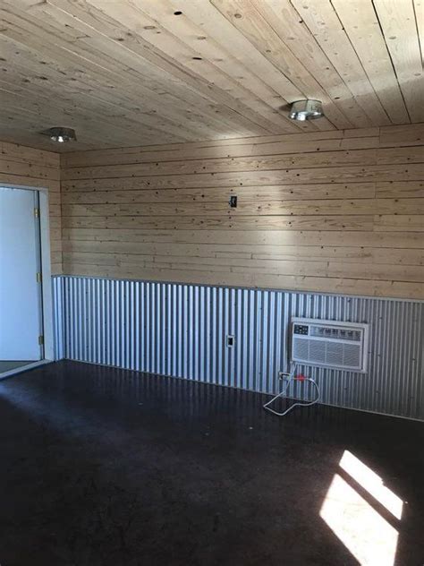 Corrugated sheet metal is more expensive than other garage wall options, but it is flame retardant and remains good. Shiplap 'no lap' boards 500 SQFT thin wall/ceiling wood ...