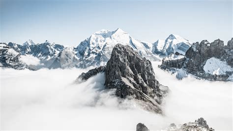 Download 3840x2400 Wallpaper Snow Mountains Peak Clouds Switzerland