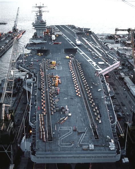 Aircraft Carrier Uss Abraham Lincoln Cvn 72 Lies In Dry Dock At The