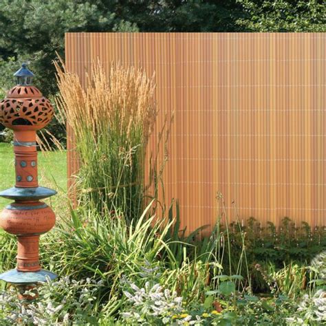 Sichtschutzwand garten holz im garten feuerstelle garten haus und garten innenhof gärten trennwand garten holzschuppen gartenanlage. Sichtschutzzaun PVC Kunststoff, Rügen teak | Sichtschutz ...