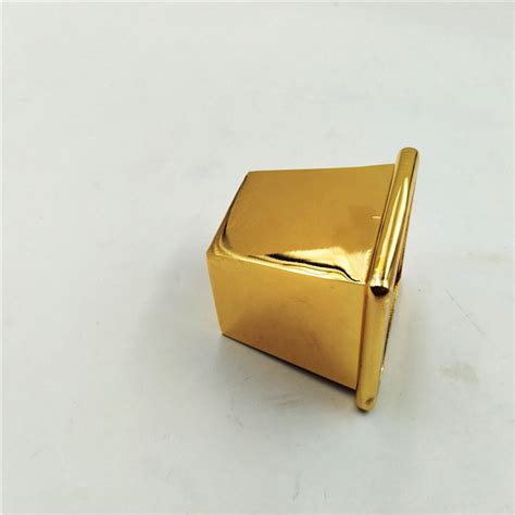 Rehab those old metal chairs with these awesome tips! Square gold furniture feet caps ferrules Cabinet metal leg ...