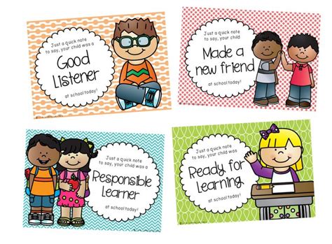 Positive Behaviour Postcards Parent Communication Printables Little